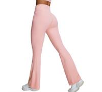JPXJGT High Waist Hip Lifting Slim Abdominal Woman Sportswear Flares Running Training Fitness Yoga Pants(Size:S,Color:Pink)