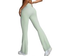 JPXJGT High Waist Hip Lifting Slim Abdominal Woman Sportswear Flares Running Training Fitness Yoga Pants(Size:M,Color:Green)