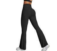 JPXJGT High Waist Hip Lifting Slim Abdominal Woman Sportswear Flares Running Training Fitness Yoga Pants(Size:L,Color:Black)