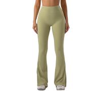 JPXJGT High Waist Micro Raging Sports Pants Lifting Hip Yoga Flare Pants Tight Running Wide Leg Pants for Women(Size:S,Color:Green)