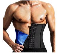 JPXJGT Men Waist Trimmer Tummy Control Sauna Sweat Belt Stomach Wrap Lower Belly(Size:XS,Color:Blue)