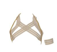 JPXJGT Men's High Elastic Shoulder Muscle Harness Sexy Bondage Strap Gay Cosplay (Color:Gold,Size:One Size)