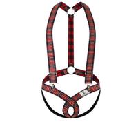 JPXJGT Men's Jockstrap Leotard Jumpsuits Triangle Briefs Convex Wrestling Singlet Bodysuit (Red,L)