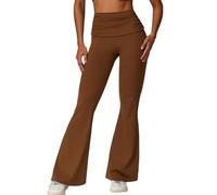 JPXJGT Quick-Drying Hip-Lifting Workout Yoga Pants Casual Wide-Leg Sports High Waist Tight Flared Pants for Women(Size:M,Color:Brown)