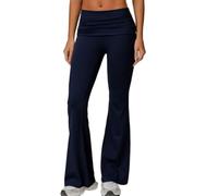 JPXJGT Quick-Drying Hip-Lifting Workout Yoga Pants Casual Wide-Leg Sports High Waist Tight Flared Pants for Women(Size:XL,Color:Dark blue)