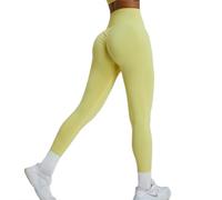 JPXJGT Seamless Gym Sport High Waist Sexy Women's Legging Sexy Yoga Pants(Size:S,Color:Yellow)