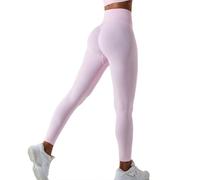 JPXJGT Seamless Gym Sport High Waist Sexy Women's Legging Sexy Yoga Pants(Size:XL,Color:Pink)