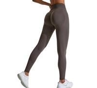 JPXJGT Tight Hip Lift Fitness Legging High Waist Sexy Workout Leggings Dry Fit Yoga Pants for Women(Size:XL,Color:Brown)