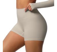 JPXJGT Women Quick-Drying Yoga Shorts High-Waisted with No Embarrassing Tightness Elastic Waist Closure (Size:XL,Color:Camel)