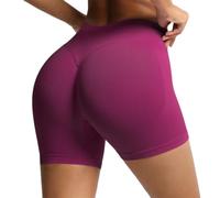 JPXJGT Women Seamless Shorts High Waist Tummy Control Scrunch Butt Seamless Yoga Wear(Size:S,Color:Pink 3)