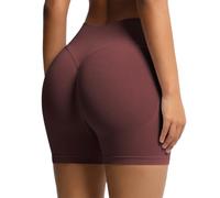 JPXJGT Women Seamless Shorts High Waist Tummy Control Scrunch Butt Seamless Yoga Wear(Size:XL,Color:Brown 3)