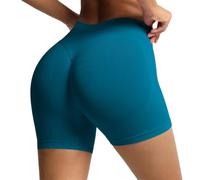 JPXJGT Women Seamless Shorts High Waist Tummy Control Scrunch Butt Seamless Yoga Wear(Size:XL,Color:Green 4)