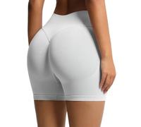 JPXJGT Women Seamless Shorts High Waist Tummy Control Scrunch Butt Seamless Yoga Wear(Size:XL,Color:White 2)