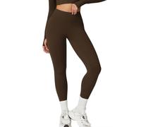 JPXJGT Women Tummy Control High Waisted Workout Gym Seamless Yoga Pants Butt Lifting Leggings(Size:S,Color:Brown)