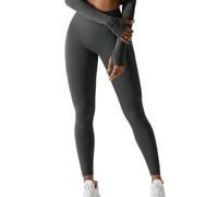 JPXJGT Women Tummy Control High Waisted Workout Gym Seamless Yoga Pants Butt Lifting Leggings(Size:XL,Color:Grey)