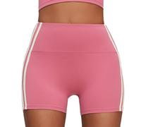 JPXJGT Women's Breathable Sports Shorts Quick Dry Elastic Waist Gym Fitness Hot Colour Blocking High Yoga(Size:L,Color:Red)