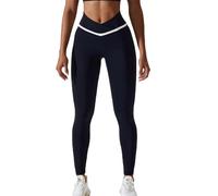 JPXJGT Women's Butt Lifting Booty Enhancing Leggings High Waist Anti Cellulite Push Up Yoga Pants (Color:Dark Blue,Size:S)