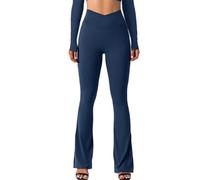 JPXJGT Womens Flare Leggings High Waist Bootcut Yoga Pants Workout Tummy Control Flared Pants Running Tight Trousers(Size:XL,Color:Dark blue)