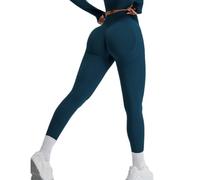 JPXJGT Women's High Waist Yoga Pants Cross-Border Seamless Hip-Lifting Sports Outdoors Quick-Drying Fitness Leggings(Size:M,Color:Dark Blue)