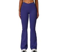JPXJGT Womens Legging Workout High Waist Flared Leggings Casual Workout Gym Yoga Pants (Size:L,Color:Blue)