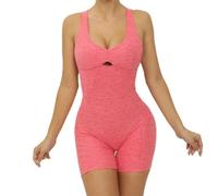 JPXJGT Womens Sexy Cutout Front Backless Sleeveless Tank Top Bodysuits Jumpsuit(Deep pink,M)