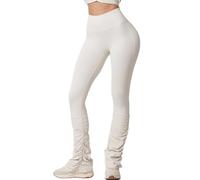 JPXJGT Women's Tight Comfortable High Waist Yoga Pants Sports Trouser Running Slimming Slightly Flared Yoga Pants(Size:M,Color:White)