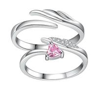 JPXXFM 1 Pair Couple Zircon Ring Elegant Finger Open Ring Creative Finger Decorations for Valentine's Day