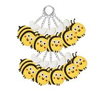 JPXXFM 10pcs Cute Bee Keychain Cartoon Bee Themed Party Favors Keyring for Bags Purses and Backpacks Lightweight Decorative