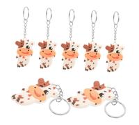 JPXXFM 10pcs Keychain Cartoon Key Pendants Lovely Keychains Key Decoration Key Chains Key Rings Alloy Key Holder Key Ornaments Cow Keychains Cartoon Key Ring