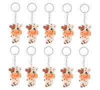 JPXXFM 10pcs Keychain Cartoon Key Pendants Lovely Keychains Key Decoration Key Chains Key Rings Alloy Key Holder Key Ornaments Cow Keychains Cartoon Key Ring