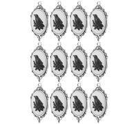 JPXXFM 12pcs Gothic Alloy Crow Pendants with Embossed Charms for DIY Jewelry Making Halloween Theme Craft Supplies for Necklaces and Bracelets Crow Charms