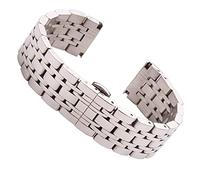 JPXXFM 18mm 20mm Metal Watchbands Bracelet Silver Polished Stainless Steel Clocks Watch Strap Accessories