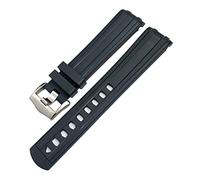 JPXXFM 19mm 20mm Rubber Watchband 21mm 22mm Fit For Omega Moon Watch AT150 300 Curved End Rubber Strap
