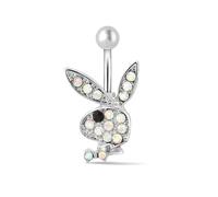 JPXXFM 1pc Belly Button Rings Bunny Navel Rings Rabbit Belly Rings for Gem stone Pink Blue Bunny Fake Belly Piercing Pin