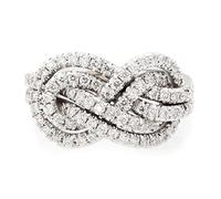 JPXXFM 1PC Twist Shape Rings For Women Paved Dazzling CZ Silver Color Temperament Female Ring Party Statement Jewelry