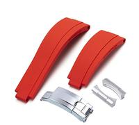 JPXXFM 20mm 21mm For Rubber Watch Strap with silver buckle and arc joints Watch bands