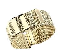 JPXXFM 20mm 22mm 24mm stainless steel wrist band strap universal men women mesh watchband link accessories gold