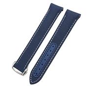 JPXXFM 20mm Canvas Leather Bottom Watchband for Omega 300 AT150 Planet Ocean Nylon Watch Strap