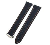 JPXXFM 20mm Canvas Leather Bottom Watchband for Omega 300 AT150 Planet Ocean Nylon Watch Strap