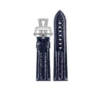JPXXFM 23mm crocodile Watch Strap Watchband For Blancpain 5000 5015 Fathoms Watch Black Blue Soft Strap Folding Buckle
