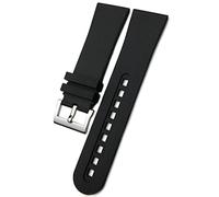 JPXXFM 23mm quality Fluorous Rubber soft Watch band Replacement for Blancpain Fifty Fathoms 5000 5015 Black Strap Watch Bracelets
