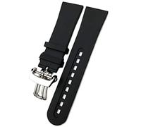 JPXXFM 23mm quality Fluorous Rubber soft Watch band Replacement for Blancpain Fifty Fathoms 5000 5015 Black Strap Watch Bracelets