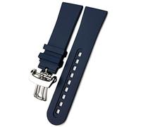 JPXXFM 23mm quality Fluorous Rubber soft Watch band Replacement for Blancpain Fifty Fathoms 5000 5015 Black Strap Watch Bracelets
