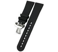 JPXXFM 23mm quality Fluorous Rubber soft Watch band Replacement for Blancpain Fifty Fathoms 5000 5015 Black Strap Watch Bracelets