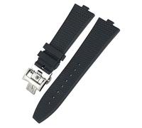 JPXXFM 24mm*7mm Fluoro Rubber Watchband Fit for Vacheron Constantin 5500V 4500V 7900 Black Blue Watch Men waterproof Strap Quick Release