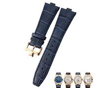 JPXXFM 25-9mm Genuine Leather Convex Interface Watch Strap For Vacheron Constantin Overseas Black Blue Brown Bamboo Grain Watch Bands