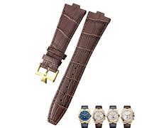 JPXXFM 25-9mm Genuine Leather Convex Interface Watch Strap For Vacheron Constantin Overseas Black Blue Brown Bamboo Grain Watch Bands