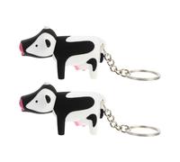 JPXXFM 2pcs Cartoon Cow Keychain Abs Plastic Animal Pendant with Light and Sound LED Flashlight ature Cow Figurine Purse Charm for Adults Party Favors