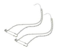 JPXXFM 2pcs Creative Safety Pin Pendant Necklace Stylish Paper Clip Clavicle Chain Lightweight Fashion Jewelry for Daily Wear Unique Accessory