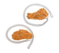 JPXXFM 2pcs Simulation Fried Chicken Pendant Necklace Set, Realistic Fried Food Model Chains for Hip Hop Clothing Accessories and Novelty Food Hanging Decoration